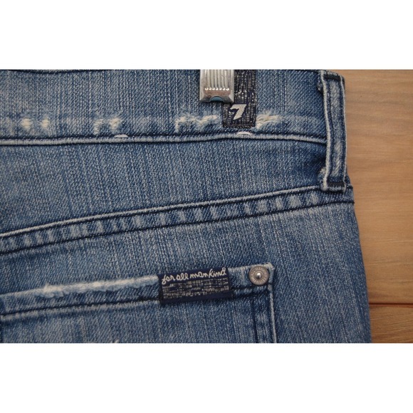 7‎ For All Mankind Jeans Womens 29 Rickie Boyfriend Distressed Ripped Made USA - Picture 9 of 16